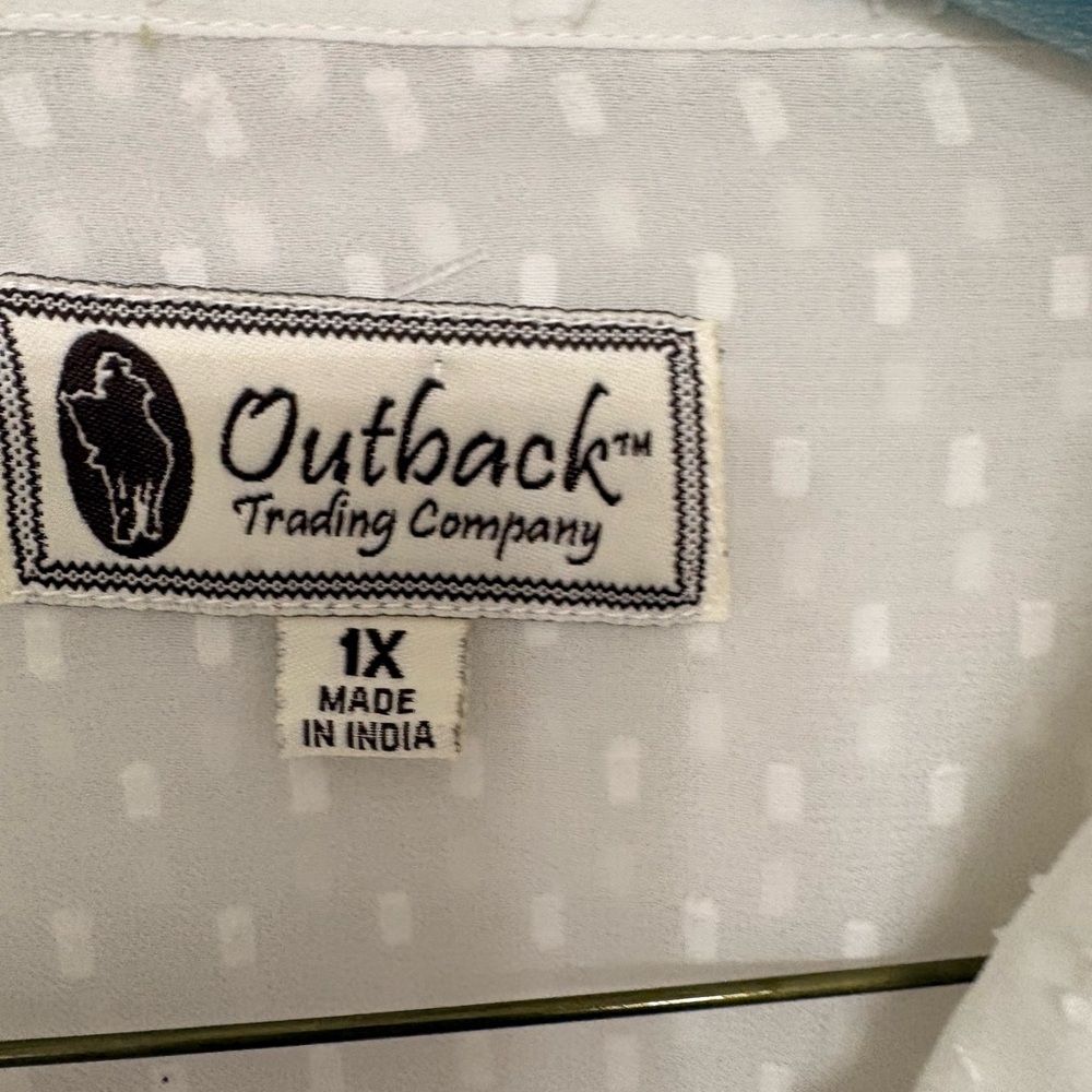 OUTBACK White Sheer Button-Up Blouse - Picture 3 of 5